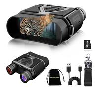 Prismaticos Vision Nocturna Tarjeta de 32 GB Binoculares Visión Nocturna con Cámara Ideal para Camping, Caza y Observaciones Visores Nocturnos Caza Excelente Regalo para Hombres（Negro）