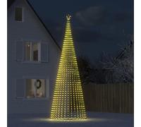 prissent Decoración navideña 1544 LED blanco cálido 500 cm PVC iluminación árbol de Navidad con cono diseño compacto base robusta luz navideña para exterior jardines 8 modos de iluminación