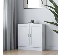 prissent Estantería Librería Madera Contrachapada Blanco 82,5x30,5x80 cm Estanteria Madera Estanterias Librerias Armario Dormitorio Aparador Estrecho Organizador Libros Estanteria con Puertas