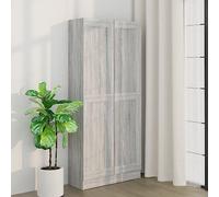 prissent Estantería Madera Contrachapada Gris Sonoma 82,5x30,5x185,5 cm Estanteria con Puertas Estanteria Madera Estanterias Librerias Armario Dormitorio Aparador Estrecho Organizador Libros