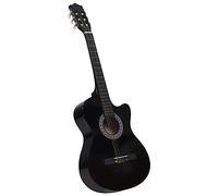 prissent Guitarra clásica Cutaway Western con 6 cuerdas negra 38" Guitarra principiante Gitara para niños Guitarras clásicas guitarra madera niños guitarra clásica 35,5 x 8,5 x 98 cm