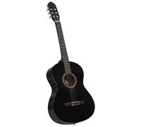 prissent Guitarra clásica para principiantes y aficionados, negra, 4/4, 39 pulgadas, de tilo, guitarra clásica para adultos, guitarra de madera, para niños, principiantes, guitarra clásica, 30,5 x 9 x