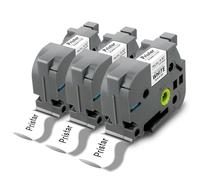 Pristar 3x Cinta Tubo Termorretráctil Compatible con Brother P-touch HSe-251 HSe251 HS251 HS-251 Cinta de Etiquetas para Brother PT-E500 E510VP E560BTVP E550WVP 23,6mm x 1,5m, Negro sobre Blanco