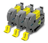Pristar 3x Reemplazo de Cinta de Etiquetas Compatible para Termocontraíble HSe-641 HSe641 17,7mm Negro sobre Amarillo para P-Touch PT-E550WVP PT-E300VP PT-P710BT E310BTVP E560BTVP D800W H500 D600BTVP