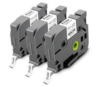 Pristar 3x Reemplazo de Tubo Termorretráctil Compatible para Brother HSe-221 HSe221 HS-221 Cinta de Etiquetas Negro sobre Blanco 8,8 mm para Brother PT-H500 PT-E300VP E500 E110 P750W E310BTVP E560BTVP