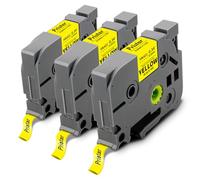 Pristar 3x Reemplazo de Tubo Termorretráctil Compatible para Brother Ptouch HSe-621 HSe621 HSc-621 8,8mm Negro sobre Amarillo para Brother PT-E110VP PT-E550W PT-E100 E300 D210VP D600 E310BTVP E560BTVP