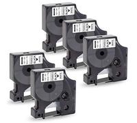 Pristar 5x Compatible para Dynmo 45013 S0720530 12mm Negro sobre Blanco para Dynmo LabelManager 160 210D 360D 280 PnP LabelWriter 450 Duo LabelPoint 300 350