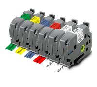 Pristar 6x Compatible Tze 18mm Cintas para Brother TZe-141 TZe-241 TZe-441 TZe-541 TZe-641 TZe-741 para Brother P-touch PT-D400 D400VP E550W P750W D600VP 1830VP P700 2430 D450VP D800W P710BT H500
