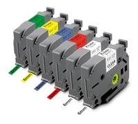 Pristar 6x Compatible Tze 6mm Cintas para Brother TZe-111 TZe-211 TZe-411 TZe-511 TZe-611 TZe-711 Tz para Brother P-touch PT-H105 H107B H100 H110 E110 D210 H100R E300VP P300BT P710BT H100LB, 6mm x 8m