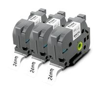 Pristar Cinta de etiquetas de repuesto de 24 mm para Brother P Touch TZe-251 TZe TZ, cinta de etiquetas de 24 mm, 2.4 cm, blanco laminado TZe251 TZ-251 para Brother Ptouch 1 pulgada PT-D600 PT-D610BT