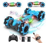 Pristar Coche Teledirigido con Mando Manual Coche RC Radiocontrol Drift Stunt Car 360° 4WD Manual, RC Remote Controlled Car música e iluminación Coches Teledirigidos para niños 6 7 8 9 10 11 12 años