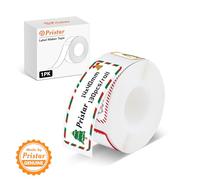 Pristar P15 Cinta de etiquetas 1 rollo de papel térmico autoadhesivo para etiquetas de 14 mm x 40 mm, compatible con impresora de etiquetas P15, Arbol de navidad, 130 etiquetas/rollo, 1 rollo