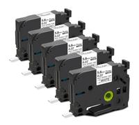 Pristar Tubo termorretráctil compatible de repuesto para cinta de etiquetas HSe-211 HSe211 HS-211 HS211 HS211 de 5,8 mm para PT-E500 PT-E300 PT-H300 PT-E550W PT-P750WVP, negro sobre blanco, 0.25