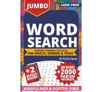 Pristine Sprout Word Search Jumbo Print Puzzles: Large Print 500 Words - Varied Themes for Adults, Seniors, and Teens (The Unending Brain Puzzle)