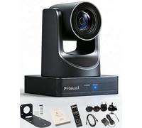 Prisual NDI PTZ Cámara 20x Zoom óptico Full HD 60P con red USB3.0 HDMI PTZ Cámara para Servicios Iglesia Adoración Educación PoE Soporte