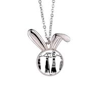 Pritive Afdresses - Collar con colgante de conejo con diseño de tótems negros aborígenes, joyería de regalo