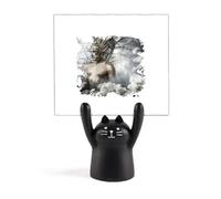 Pritive God Cosmos Regeneration Memo Holder Cartoon Black Cat Stand Decoración