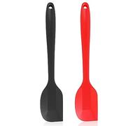 Pritogo - Juego de 2 espátulas de cocina de silicona, 28,5 cm, núcleo de metal, sin BPA, hasta 220 grados, color rojo y negro, silicona, rojo y negro, 2 Stück(28,5*5,5cm)