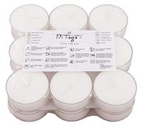 Pritogo Maxi velas de té XXL en estuche de plástico, [72 unidades] diámetro 5,8 x 2,2 cm, color blanco sin aroma