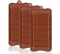 Pritogo Moldes de chocolate (juego de 3 unidades), delgados, frágiles, de silicona, molde flexible para hornear chocolate