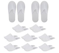 PRITOK 10 pares de pantuflas de invitados para hotel: zapatillas antideslizantes portátiles para hotel, viajes, uso para invitados, unisex, para tallas 36-41, color blanco, Blanco, 42.5 EU