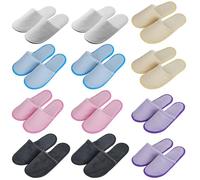 PRITOK 12 pares de pantuflas de spa portátiles antideslizantes para hotel, viajes, uso en casa, para invitados, unisex, 29 x 11 x 0,7 cm (color)