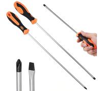 PRITOK 2 destornilladores Longitud: destornillador Phillips y destornillador plano, destornillador magnético de acero al cromo vanadio con asas antideslizantes para máquina de coser, herramienta