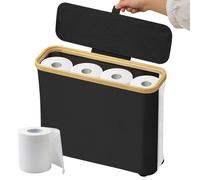 PRITOK Almacenamiento de papel higiénico: almacenamiento de papel higiénico, caja de almacenamiento de baño, almacenamiento de papel higiénico con ventana transparente, caja de almacenamiento plegable