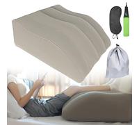 PRITOK Almohada inflable para elevar las piernas: cojín de reposapiés inflable para viajar, cojín ergonómico de cuña para dormir, adecuado para la relajación muscular y el alivio de la hinchazón