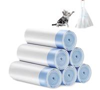 PRITOK Bolsas para gatos - 6 rollos/90 bolsas de basura autolimpiables con cordón y asa de transporte para caca