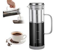 PRITOK Cold Brew Coffee Maker: jarra de cristal de 800 ml con filtro de acero inoxidable 304 y funda de silicona antideslizante, cafetera para café y té