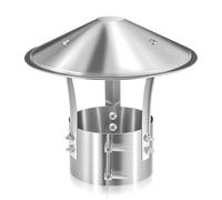 PRITOK Cubierta de chimenea de acero inoxidable: cubierta de lluvia para chimenea con banda de sujeción, protección contra la intemperie, cubierta de chimenea Napoleón (cubierta universal para