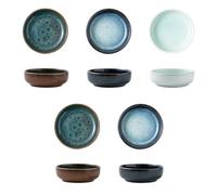 PRITOK Cuencos de cerámica para salsas: 5 cuencos de porcelana, cuencos para aperitivos, cuencos pequeños, cuencos de cerámica para salsa, soja, sushi