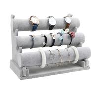 PRITOK Expositor de pulsera de terciopelo con pantalla desmontable de 3 pisos, soporte para joyas para mujeres y niñas