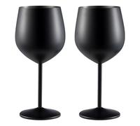 PRITOK Juego de 2 copas de vino de acero inoxidable, juego de 2: copas de cóctel de 500 ml, copas de vino tinto, copas de vino irrompibles, copas de champán y cócteles, para fiestas en la piscina