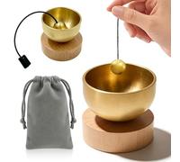 PRITOK Juego de 2 cuencos tibetanos mini: latón de alta calidad, hechos a mano, meditación, yoga, meditación, relajación para meditación, chakra, atención plena