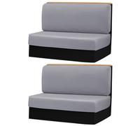 PRITOK Juego de 2 fundas de asiento para caravana, funda de asiento para caravana, funda de cojín para caravana, funda de cojín para mesa de comedor para caravana, colgante gris plateado