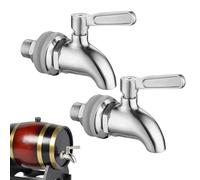 PRITOK Juego de 2 grifos de acero inoxidable: 12 mm, giratorio 304, grifo de repuesto para dispensador, barril de cerveza, vino, zumo y recipiente de cristal