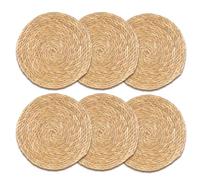 PRITOK - Juego de 6 salvamanteles decorativos de jacinto de agua: PRITOK - Juego de 6 posavasos decorativos de 30 cm, decoración para salón, posavasos trenzados para comida caliente, manteles