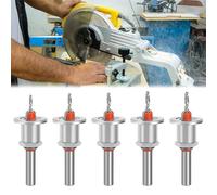 PRITOK - Juego de brocas avellanadoras para madera, 5 unidades, 8 mm, metal con tope de profundidad, broca con avellanador, broca con avellanador para plástico, carpintería, perforación DIY