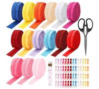 PRITOK Juego de reparación de cremallera de nailon: cremallera continua de 45 m con 60 cremalleras, 15 colores, kit de reparación de cremalleras de repuesto para costura DIY, bolsa, ropa de cama