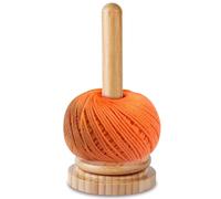 PRITOK Soporte para ovillos de lana, soporte de lana de madera, enrollador de lana giratorio con rodamiento de bolas, soporte para carretes de lana, soporte para bolas de lana para amantes del punto