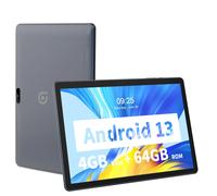 PRITOM Tablet PC de 10,1 pulgadas Android 13 4GB(2+2 VIRTUAL)) 64 GB Quad Core Bluetooth WiFi con ranura para tarjeta SIM 3G