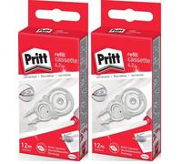Pritt Cartucho de recambio para rodillo corrector Refill Flex Roller Midway, reescritura instantánea, punta flexible y retráctil, función push & pull, anchura 4,2 mm, longitud 12 m (Paquete de 2)