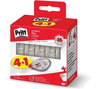 Pritt Compact Flex 2382016 - Rodillo corrector, fácil de usar, con punta flexible, longitud de cinta 10 m, ancho de cinta 4,2 mm, 5 unidades, color blanco