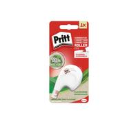 Pritt Corrector Eco Flex Roller, corrector roller de aplicación lateral, cinta correctora con tapa, corrector blanco para una reescritura inmediata, 4,2mm x 10m