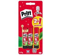 Pritt Juego de 3 barras de pegamento de 11 g y tatuajes, pegamento seguro y apto para niños para artes y manualidades, pegamento fuerte para la escuela, 9H PGS5B