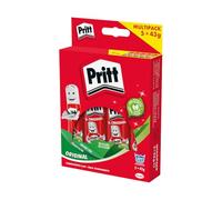Pritt Pegamento en barra Pritt, seguro y apto para niños manualidades, fuerte uso escolar de oficina, 5x 43 g stick