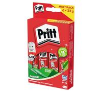 Pritt Pegamento en barra Pritt, seguro y apto para niños manualidades, fuerte uso escolar de oficina, 6x 22 g pencil