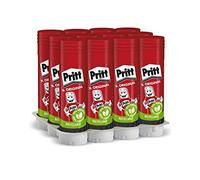 Pritt Barra adhesiva PS22, sólida, no tóxica, lavable, roja, Pack de 12 barras x 22 g